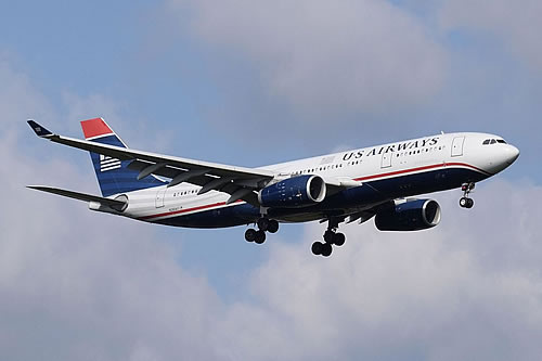 US Airways Airbus A330-200 in a landing approach