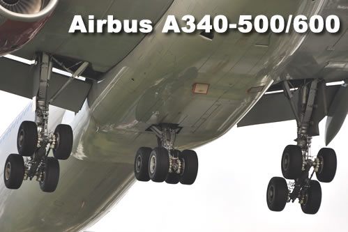 Airbus A340-500/600 landing gear comfiguration