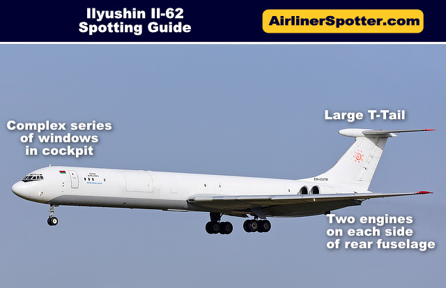 Ilyushin Il-62 aircraft spotting guide
