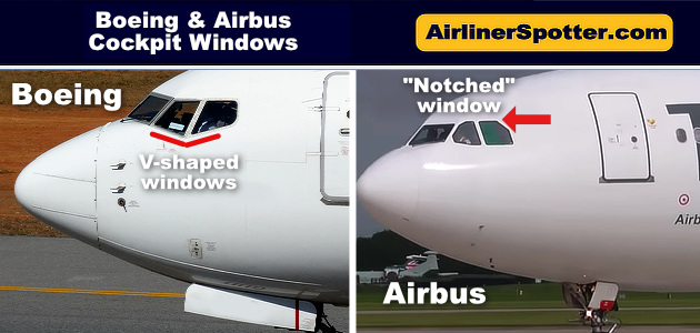 Comparison of the Boeing and Airbus cockpit window design and configuration