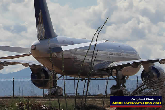 Boeing 757 in Continental Airlines livery in storage at the Phoenix Goodyear Airport in Arizona